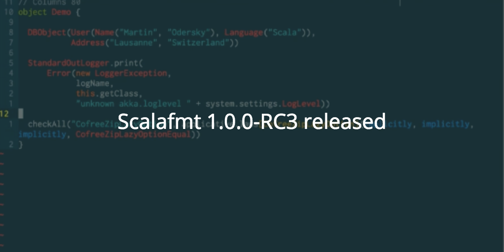 Scalafmt v1.0.0-RC3